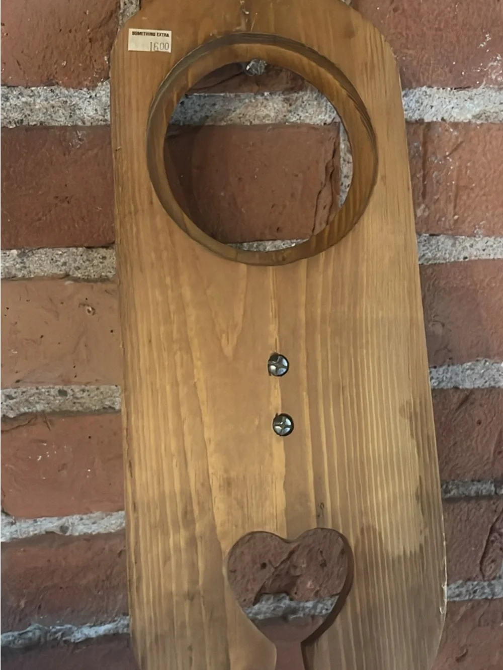 Antique Brass Hook on Natural Wood Wall Plate - Home Wall Decor Hooks